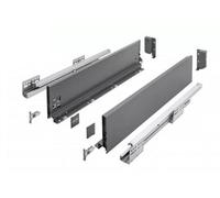 B2C Ultraslim Axis Pro Soft Close Anthracite Kitchen Drawer Box Sides Drawer Runners 86mm - Short 55Cm