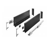 B2C Ultraslim Axis Pro Soft Close Black Kitchen Drawer Box Sides Drawer Runners 199mm - Extra Large 45Cm
