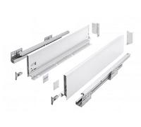 B2C Ultraslim Axis Pro Soft Close White Kitchen Drawer Box Sides Drawer Runners 86mm - Short 35Cm