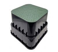 B2C Underground Irrigation Valve Box Large 34 Cm Hdpe Screw Down Lid Green