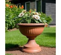 B2C Urn Planter Grecian Flowerpot Goblet Garden 41Cmxh36Cm Plastic 12L Classic Decor Terracotta