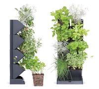 B2C Vertical Standing Garden Flower Pots, Anthracite | Cascade, Balcony, Freestanding, Tabletop, Home Garden Decoration