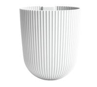 B2C Wall-Mounted Flower Pot - Modern Ridged Design, Plastic, Indoor & Outdoor Planter, 2.1L, Compact Vertical Garden Pot (White)