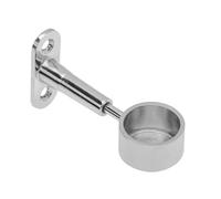 B2C Wardrobe Rail Round Hanging Chrome Gloss Tube 25mm End Supports Screws 3 Lengths Silver (1x Adjustable bracket)
