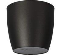B2C Waste Paper Basket Dust Bin Round Plastic Small Modern Style Home Office Black Matt 30Cm