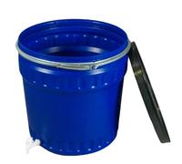 B2C Water Barrel With Tap 120L Food Grade Drum Storage Tank Lid Lock Latch Ring Blue Large Opening Food Safe Home Garden Fermentation