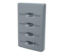 B2C Water Butt Rainwater Collector Wall Mounted Tank 400L Flat Slim + Connection Kit Grey