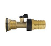 B2C Water Butt Replacement Tap Brass Metal Lever Uk Bib Outlet Barb Quick Hosepipes Brass Valve 1" Barb 1"