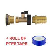 B2C Water Butt Replacement Tap Brass Metal Lever Uk Bib Outlet Barb Quick Hosepipes Brass Valve 3/4 Barb 3/4"