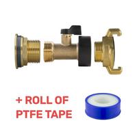 B2C Water Butt Replacement Tap Brass Metal Lever Uk Bib Outlet Barb Quick Hosepipes Brass Valve + Geka 3/4"