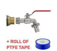 B2C Water Butt Replacement Tap Brass Metal Lever Uk Bib Outlet Barb Quick Hosepipes Lever Tap (Barbed) 3/4"