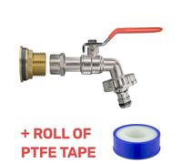 B2C Water Butt Replacement Tap Brass Metal Lever Uk Bib Outlet Barb Quick Hosepipes Lever Tap (Quick Connector) 3/4"