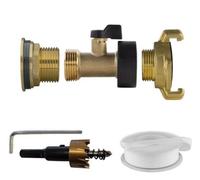 B2C Water Butt Replacement Tap + Drill Bit Brass 3/4" Brass Valve + Geka