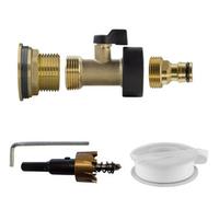 B2C Water Butt Replacement Tap + Drill Bit Brass 3/4" Brass Valve (Quick Connector)