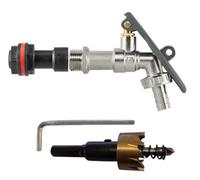 B2C Water Butt Replacement Tap Extension Kit + Drill Bit Lever Bib Outlet Barb Quick 1/2" Lever Lock Tap