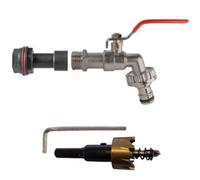 B2C Water Butt Replacement Tap Extension Kit + Drill Bit Lever Bib Outlet Barb Quick 3/4" Lever Tap (Quick Connector)