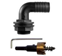 B2C Water Tank Connector & Hole Saw Drill Bit Set Rainwater Storage 1" Elbow + Drill Bit