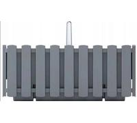 B2C Window Box Flower Pot Planter 2 Sizes 4 Colours Rustic Slat Farm House Design Uk Grey Large 38Cm With Self Watering + Hanger Kit