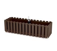 B2C Window Fence Hanging Flower Pot Planter 2 Sizes 4 Colours Rustic Slat Farm House Design UK Self Watering Kit (Brown, Large - 58cm)