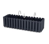 B2C Window Fence Hanging Flower Pot Planter 2 Sizes 4 Colours Rustic Slat Farm House Design UK Self Watering Kit (Anthracite, Large - 58cm)