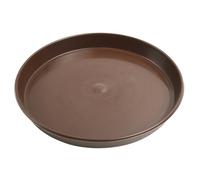 B2C Wood-Textured Plastic Plant Saucer Tray - Round Drip Tray with Matte Finish, Durable & Waterproof Pot Base for Indoor/Outdoor Use (Brown, 19cm)
