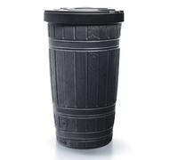 B2C Woodcan Rainwater Tank Plastic Water Butt Container Wood Look Barrel 265L Garden Black