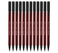 B2S Klassy Ballpoint Pens, Pack, Fine Point (0.7mm), Ball Point Pens, Multipack, School Office Stationery Supplies, Perfect for School Office Home Use, ZOFAX Black Ball Pen (PACK - 10 Pens, RED)