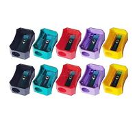 B2S621 Plastic Pencil Sharpeners, Multicolour, Pack of 10, Single Hole Multipack Sharpeners, Perfect for School Home Office Use, ZOFAX Black Ball Pen