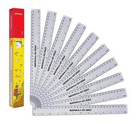 B2SClear 30cm 12 Inches Clear Plastic Multipack Rulers, Pack of 10, Shatter Resistant Metric Transparent Straight Rulers, School Office, ZOFAX Black Ball Pen