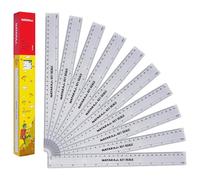 B2SRule 30cm Rulers Pack, Pack of 10, Clear Transparent Shatterproof Flexible Plastic Straight Rulers, Ideal for School Office Home, ZOFAX Black Ball Pen