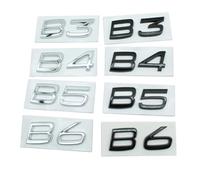 B3 B4 B5 B6 Letter Labels Car Sticker For Car Accessories Rear Boot Refit Trunk Badge Decoration Displacement Decal(Chrome silver,T3)