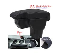 (B3 White line Corium) For Nissan Juke Armrest Box For Infiniti Esq Car Armrest 2010-2019 Accessories Interior Details Storage Box Retrofit Parts Usb