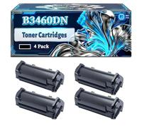 B3460DN Toner Cartridges Compatible for Dell B3460DN Printers, With Chip Large Capacity 20000 Pages (4 Pack Black)