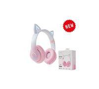 (B39B Pro Pink) Bluetooth Wireless Headphones Cat Ear Glow Light Stereo Bass Helmets Children Gamer Girl Gifts PC Phone Gaming Headset