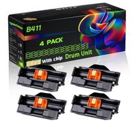 B411 Compatible for Okidata OKI Drum Unit with Chip B411 B412 B431 B432 B512 MB461 MB471 MB472 MB491 MB492 Printers (4 Pack Black)