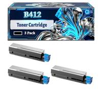 B412 Toner Cartridge Compatible for Okidata OKI B412dn B412DNW B432dn B512dn MB472dnw MB492dn MB562dnw Printers, With Chip Large Capacity 7000 Pages (3 Pack Black)