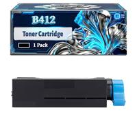B412 Toner Cartridge Compatible for Okidata OKI B412DN MB492DN B512DN MB562DN MB472DNW Printers, With Chip Large Capacity 3000 Pages (1 Pack Black)