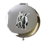 B43 Penguins Stunning Pewter Emblem on a ladys high polished Round Compact Mirror in Presentation Box comes with Pride In Details packaging. Made in Sheffield