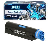 B431 Toner Cartridge Compatible for Okidata OKI B431 B431dn MB491 MB491dn Printers, With Chip Large Capacity 12000 Pages (1 Pack Black)