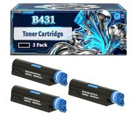 B431 Toner Cartridge Compatible for Okidata OKI B431 B431dn MB491 MB491dn Printers, With Chip Large Capacity 12000 Pages (3 Pack Black)