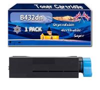 B432dn Toner Cartridge Compatible for Okidata OKI B432dn B512dn MB492dn MB562dnw Printers, High-Definition Printing Effect with Chip, 12000 Pages (1 Pack Black)