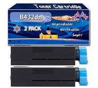 B432dn Toner Cartridge Compatible for Okidata OKI B432dn B512dn MB492dn MB562dnw Printers, High-Definition Printing Effect with Chip, 12000 Pages (2-Pack Black)