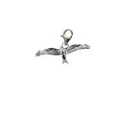 B45 Red Kite on a Sterling Silver 925 hoop & Trigger LOBSTER Clasp charm perfect to add onto jewellery zips bags necklaces bracelets etc