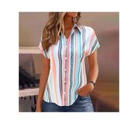 (B48SLCZ8116271, XXL) New Fashionable Women's Shirts Elegant 3d Cartoon Cat Printed Cute Single Breasted Tops Women's Casual Lapel Shirts Summer