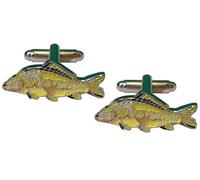 B4B Mirror Carp Freshwater Fish Fishing Angling Metal Enamel Cufflinks