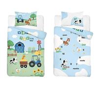 B4Beds Farm Farmyard Animals Tractor Children's Bamboo Baby Cot Bed Baby Bed Cot Bedding Set (120x60cm)