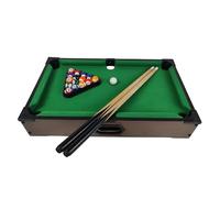 B4E 20'' Brown Pool Table Game Kids and Adults | Indoor & Outdoor Portable Wooden Classic Pool Table Games | Pool Table Set with Balls with storage box, 2 Cues, 1 Triangle, Chalk (Small)
