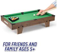 B4E 25 Inch Brown Pool Table Game Kids And Adults Indoor & Outdoor Portable Wooden Classic Pool Table Games