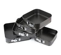 B4E 5 Pack Square Non-Stick Baking Pan Spring Form Cake Pan Bake Tray Tins Parties Wedding Gift Set