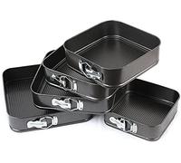 B4E 5 Pcs Square Non-Stick Baking Pan Spring Form Cake Pan Bake Tray Tins Parties Wedding Gift Set